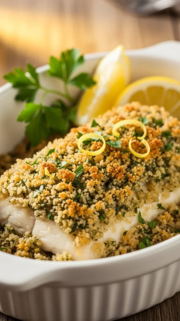 Baked Haddock With Breadcrumb Topping