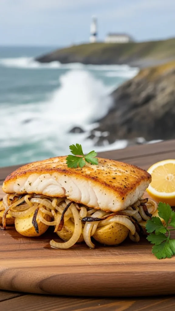 Baked Pollock With Onions