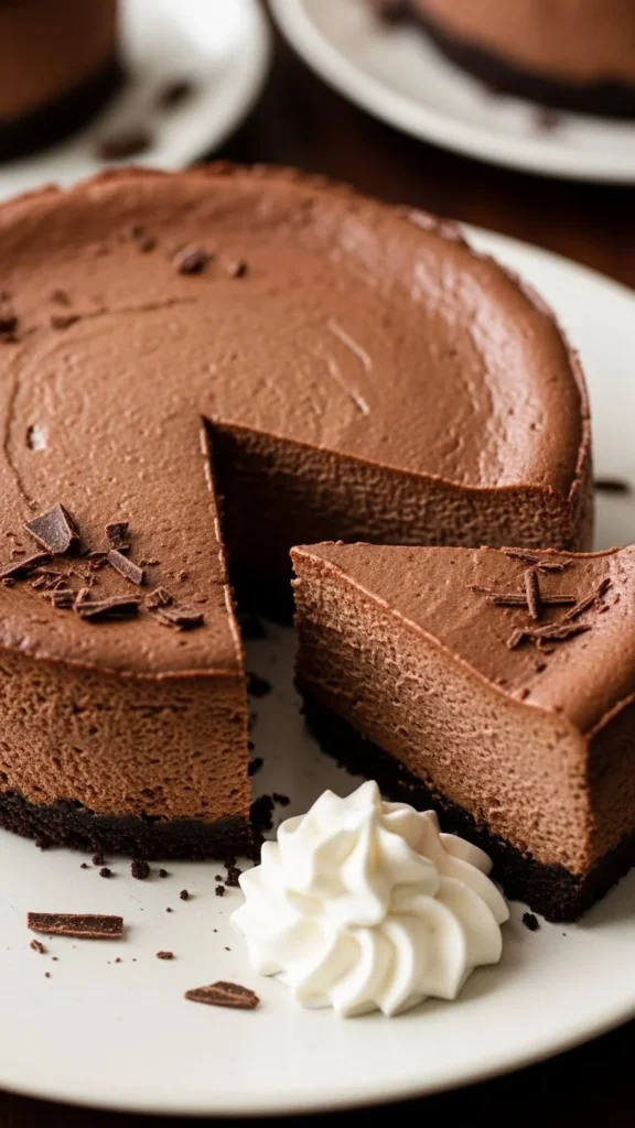 Chocolate Irish Creamless Cheesecake
