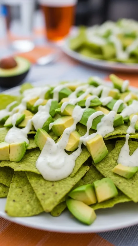 Creamy Avocado Ranch Nachos