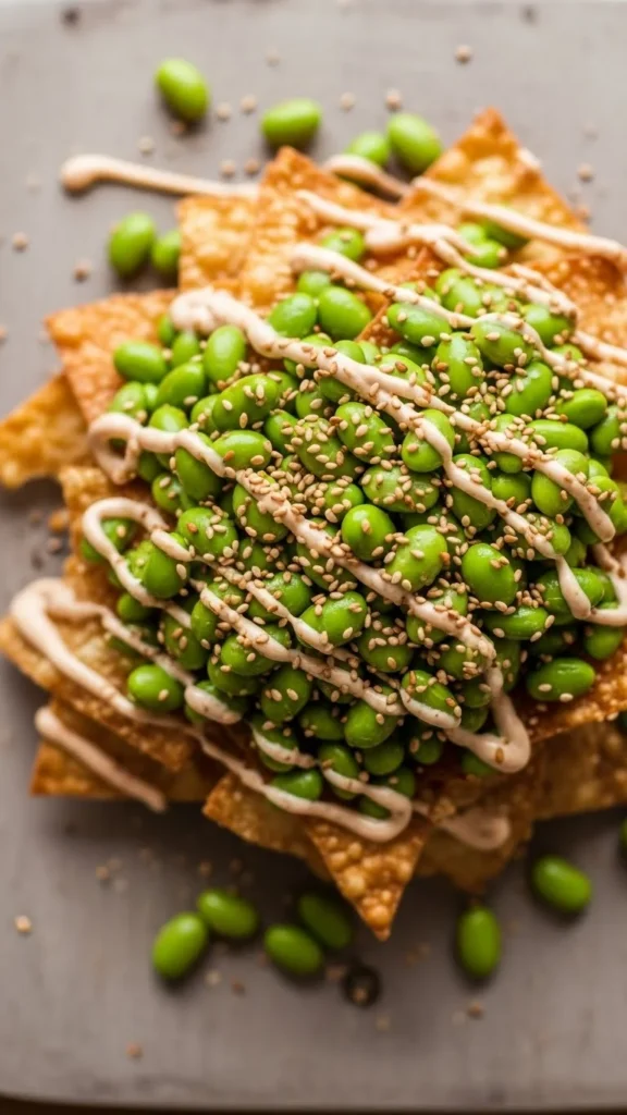 Edamame Sesame Nachos