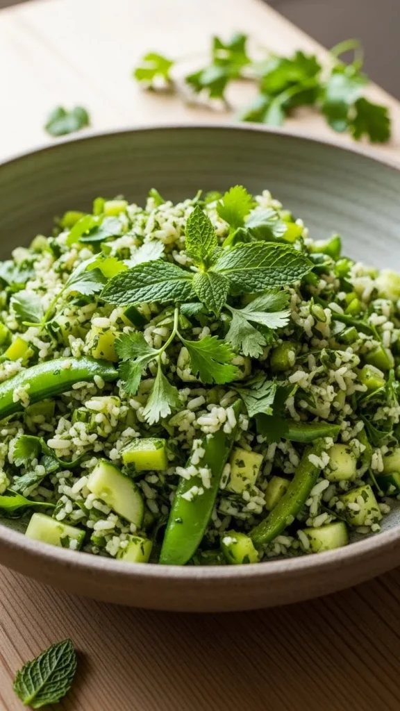 Green Rice Salad Plate