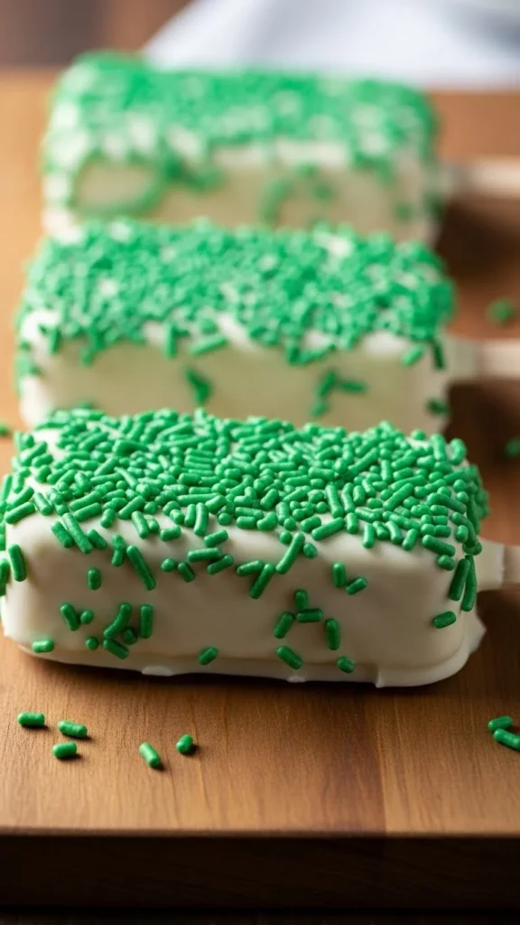 Green Sprinkle Ice Cream Bars