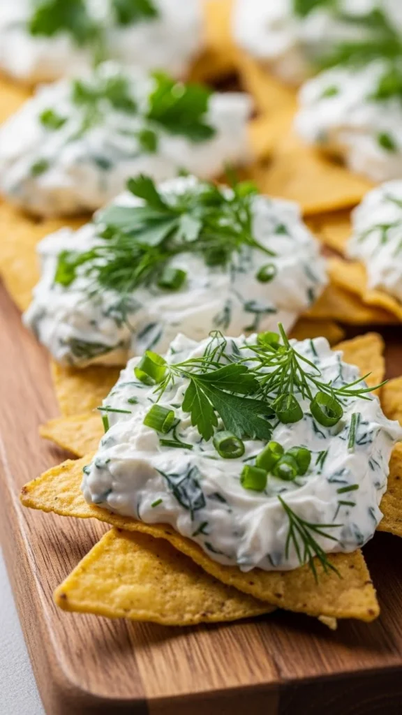 Herb Cream Cheese Nachos