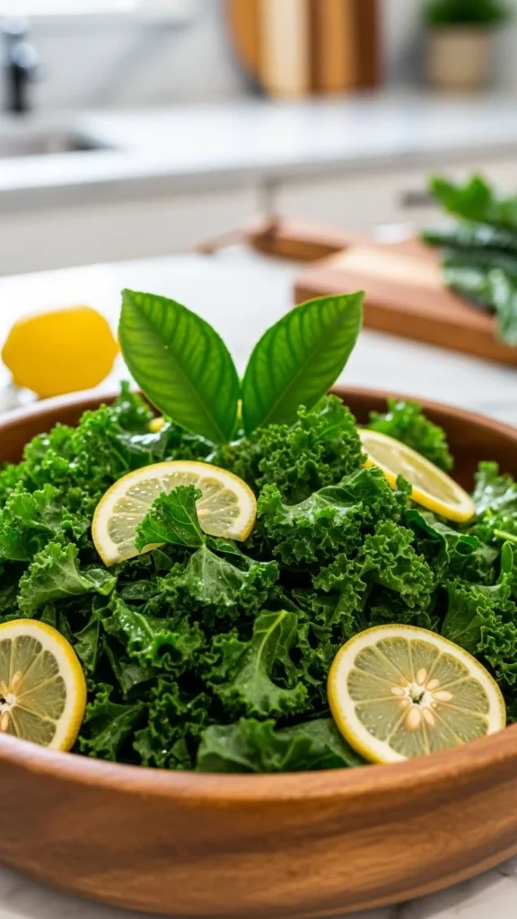 Kale with Lemon Oil Massage