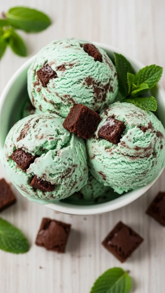 Mint Chocolate Brownie Scoops
