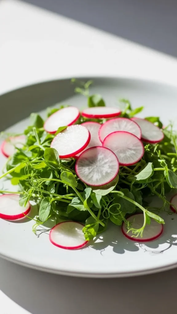 Pea Shoot and Radish Plate
