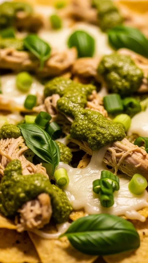 Pesto Chicken Nachos
