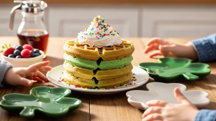 23 Fluffy St. Patrick’s Day Waffles Kids Go Crazy For