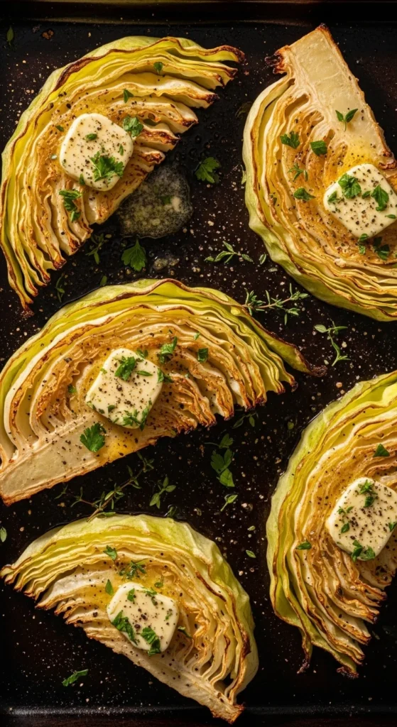 Cabbage “Steaks” With Herb Butter