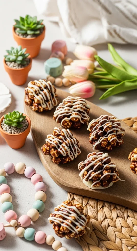 Chocolate-Dipped Popcorn Clusters