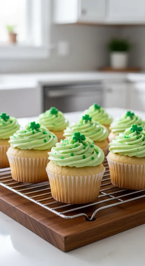 Classic Green Vanilla Cupcakes