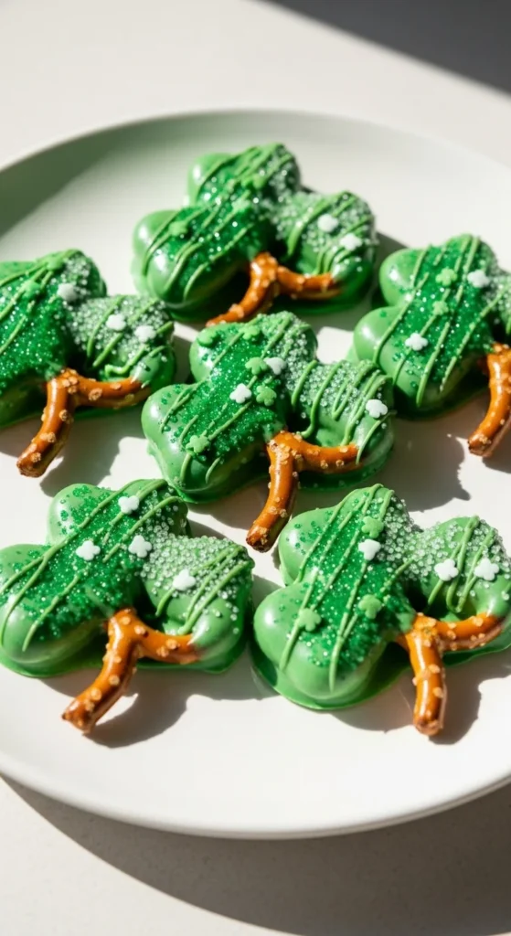 Clover-Shape Pretzel Treats