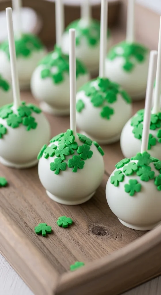 Clover Sprinkle Cake Pops