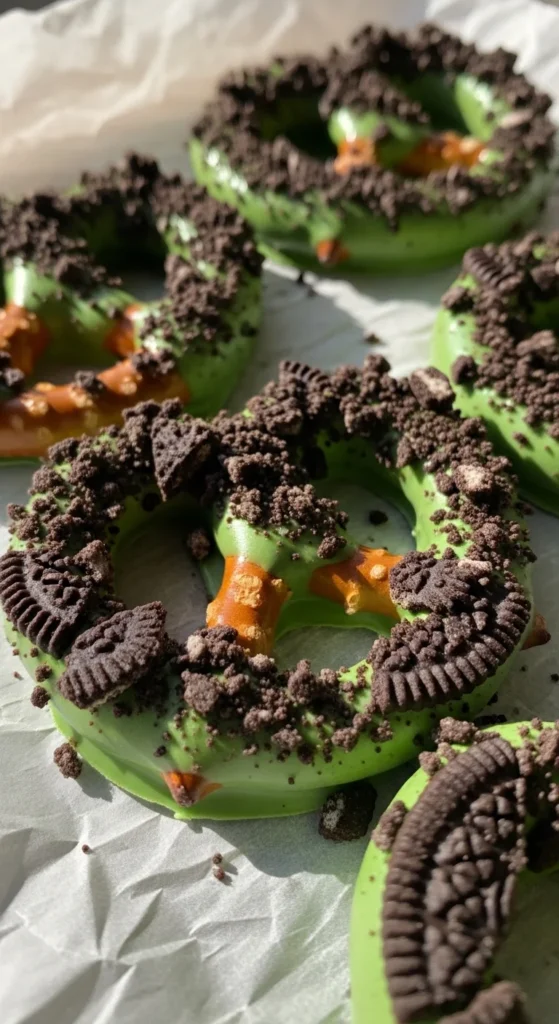 Cookie Crumble Shamrock Pretzels