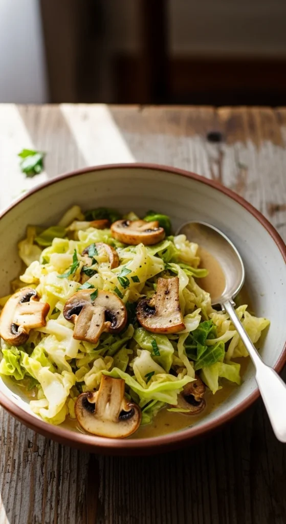 Creamy Cabbage and Mushroom Pot