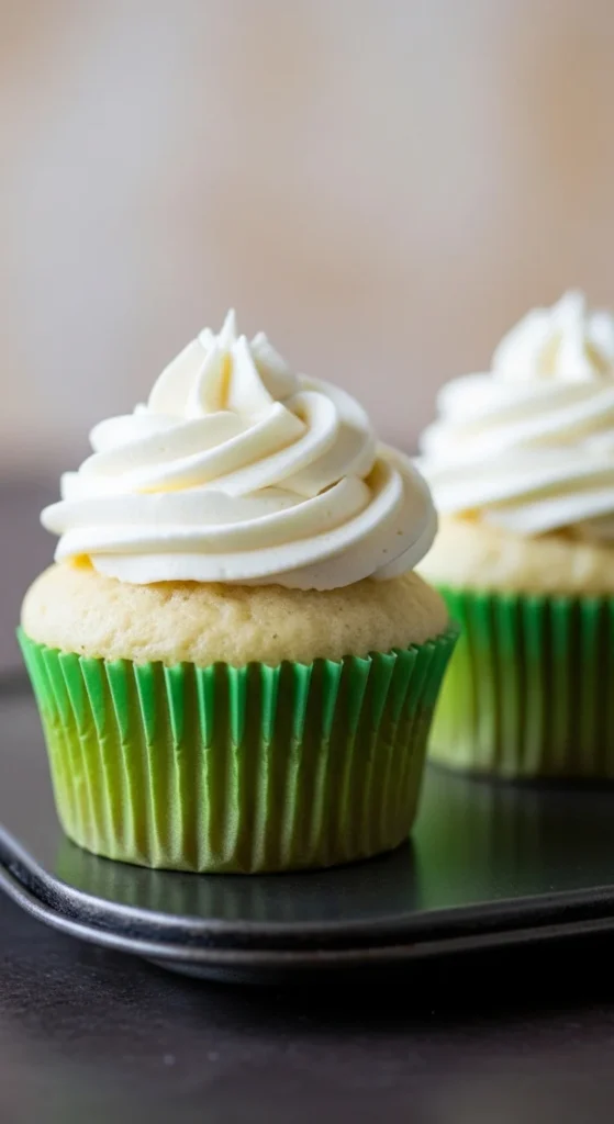 Cupcakes with Green Paper Liners