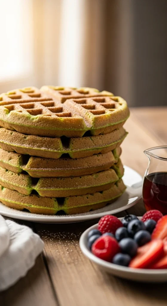 Green Cinnamon Sugar Waffles