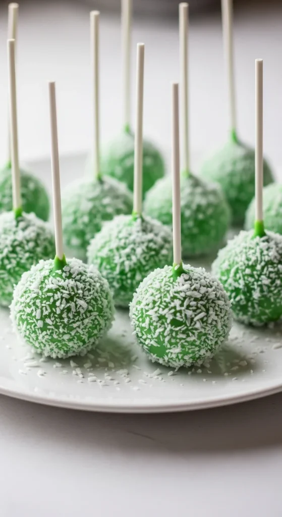 Green Coconut Cake Pops