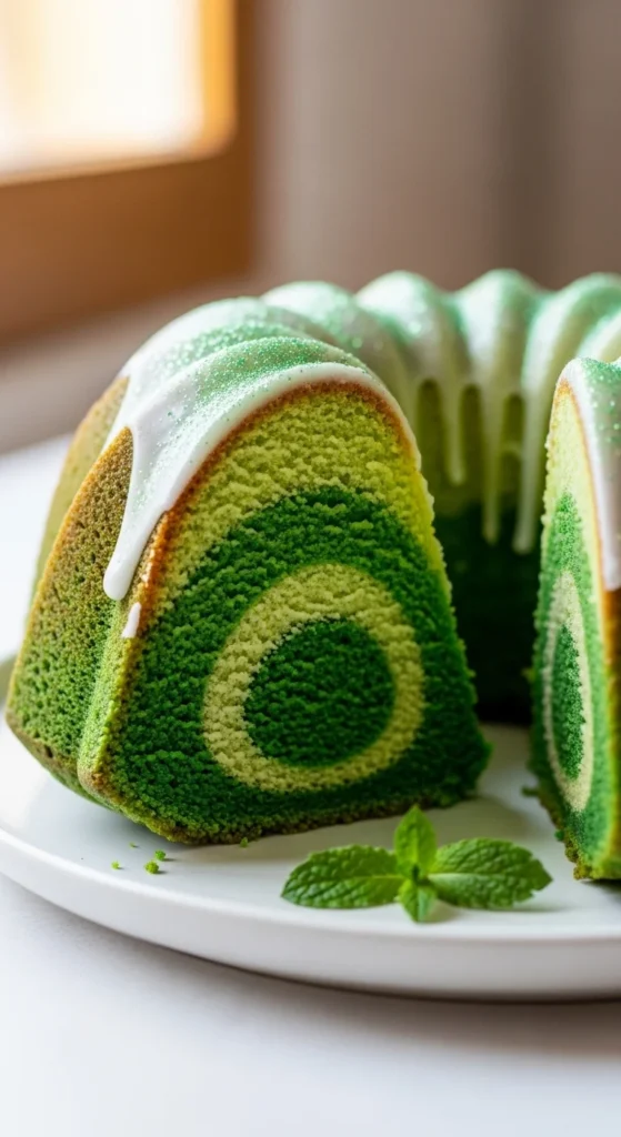 Green Ombre Bundt Cake