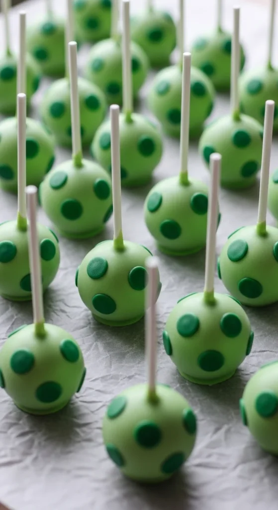Green Polka Dot Cake Pops
