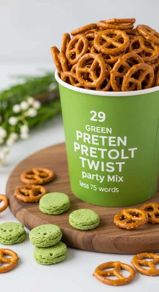 Green Pretzel Twist Party Mix