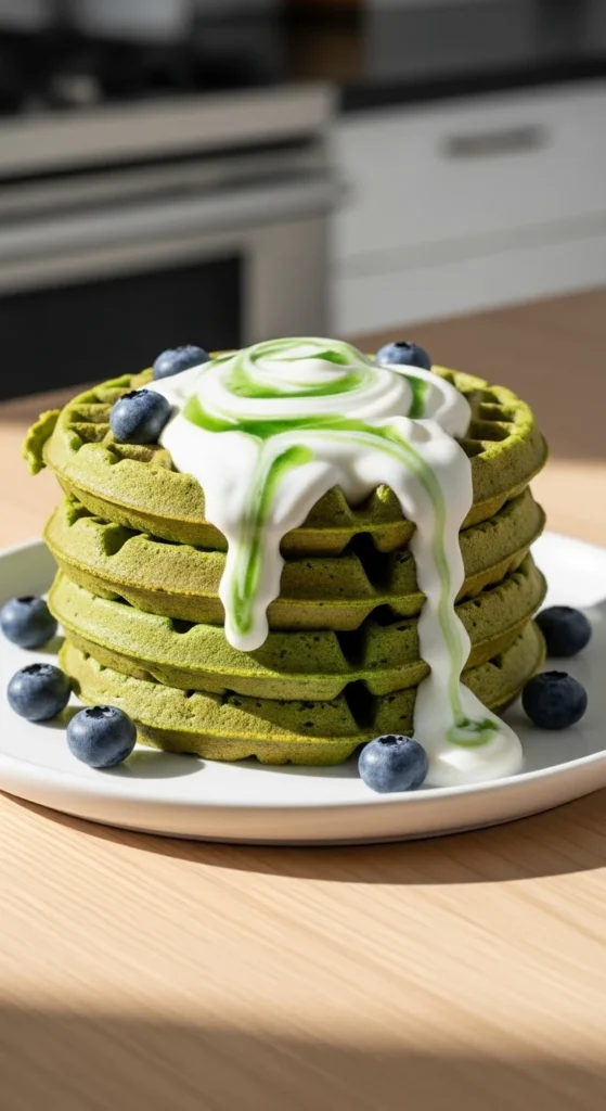 Lucky Yogurt Swirl Waffles