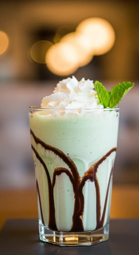 Mint Chocolate Drizzle Shake
