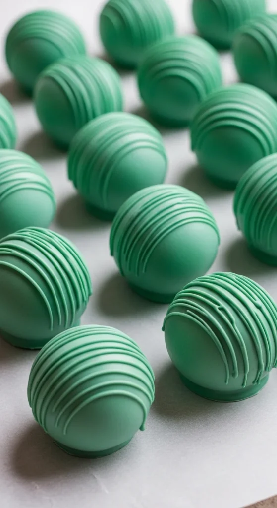Mint-Green Drizzle Cake Pops