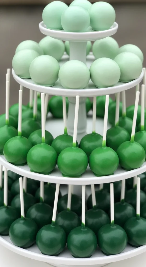 Ombre Green Cake Pops