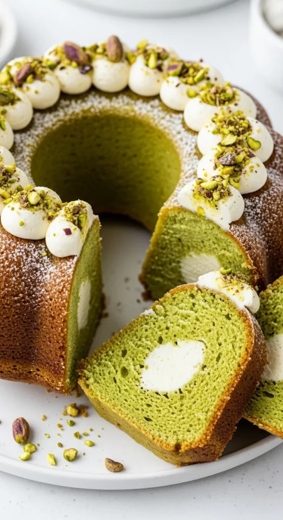 Pistachio Cream Cheese Bundt Cak