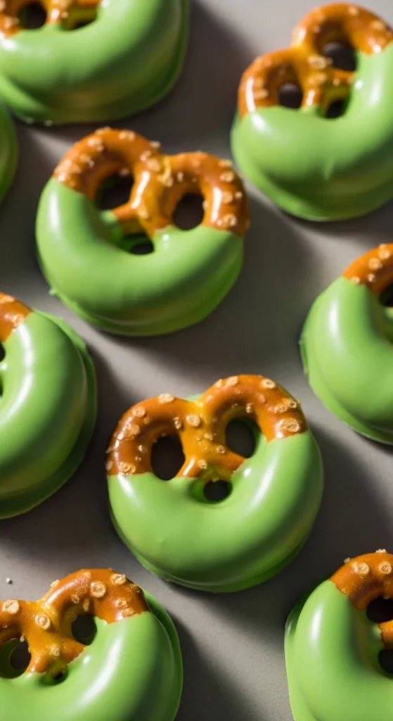 Plain Glossy Green Pretzels