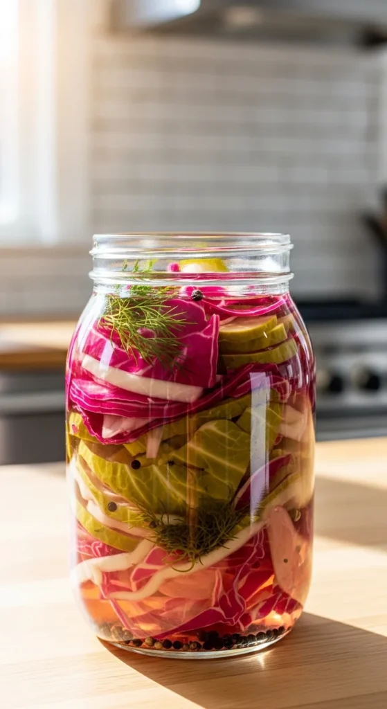 Quick Pickled Cabbage for Sandwiches