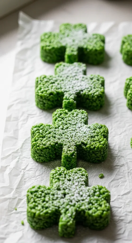 Shamrock Rice Treat Squares