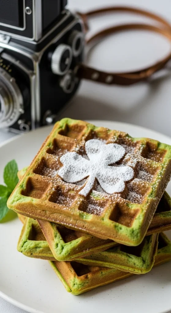 Shamrock Sugar Dust Waffles