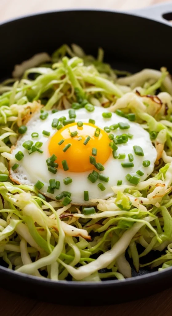 Skillet Cabbage With Eggs and Chives