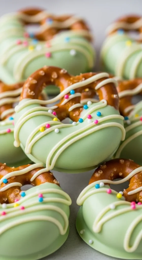 Soft Green Drizzle Knots