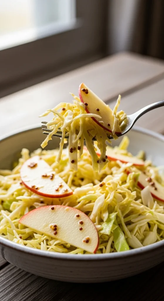 Warm Cabbage Slaw With Apples and Mustard