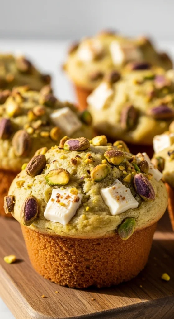 White Chocolate Pistachio Muffins
