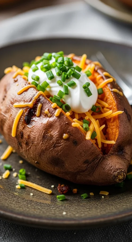  Baked Sweet Potato with Toppings