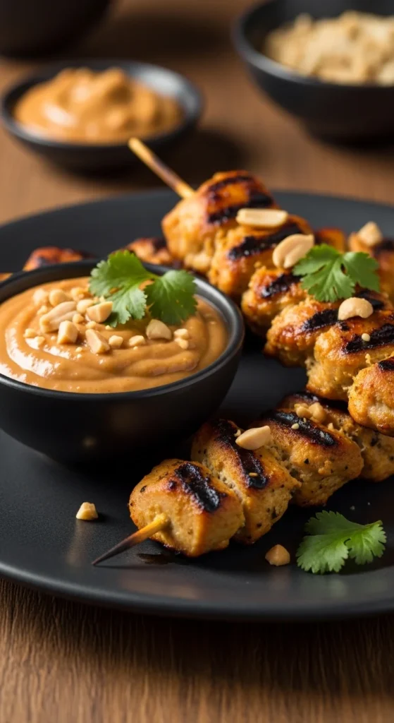 Chicken Skewers with Peanut Sauce