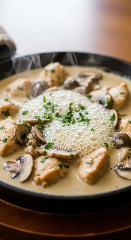 Creamy Mushroom and Chicken Skillet