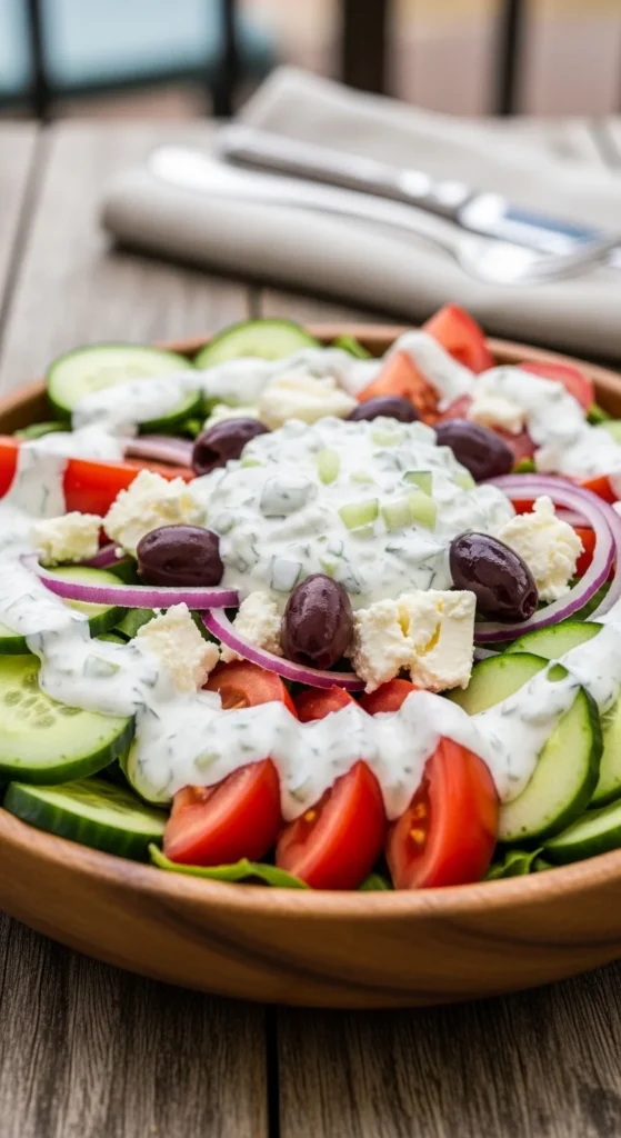 Greek Salad with Tzatziki Dressing