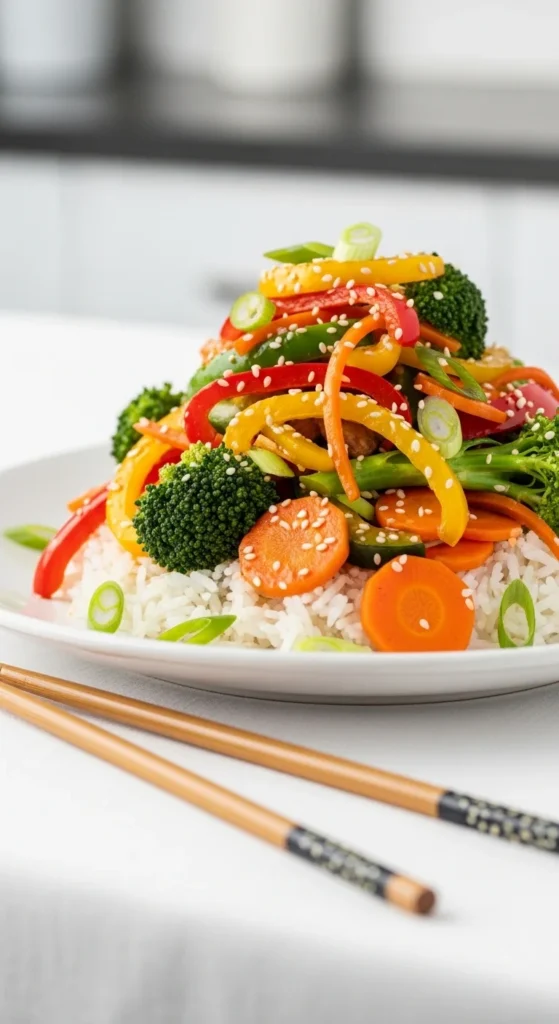 Hearty Veggie Stir-Fry with Rice