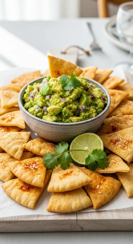 Pita Chips and Guacamole