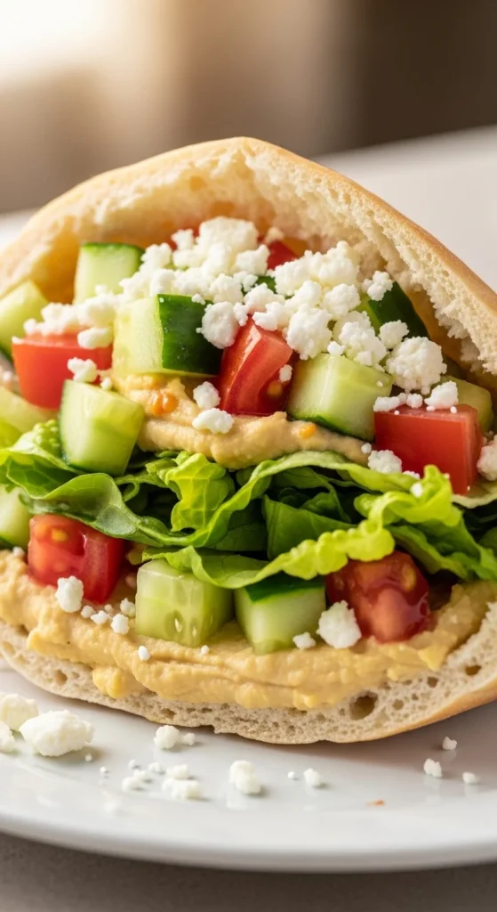 Pita Pockets with Hummus and Veggies