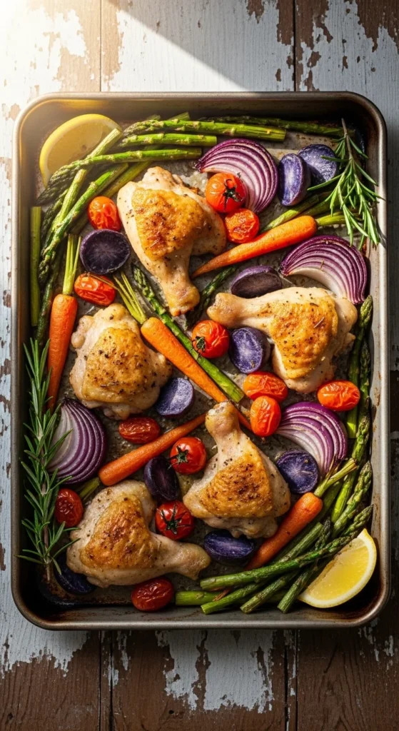 Roasted Vegetable and Chicken Tray Bake