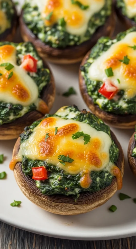Spinach and Cheese Stuffed Mushrooms