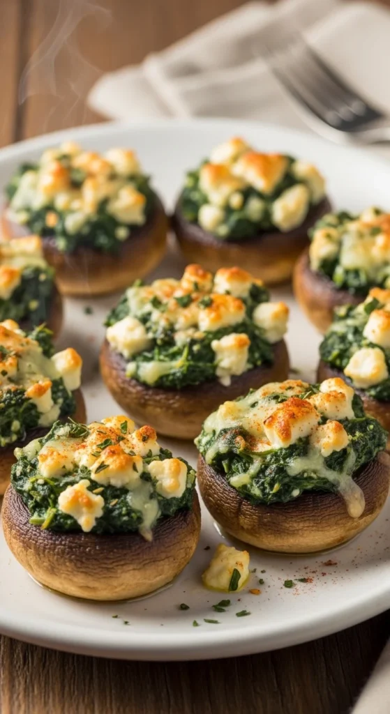 Spinach and Feta Stuffed Mushrooms