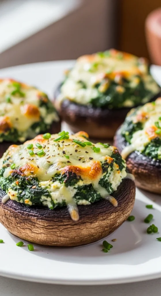 Spinach and Ricotta Stuffed Mushrooms